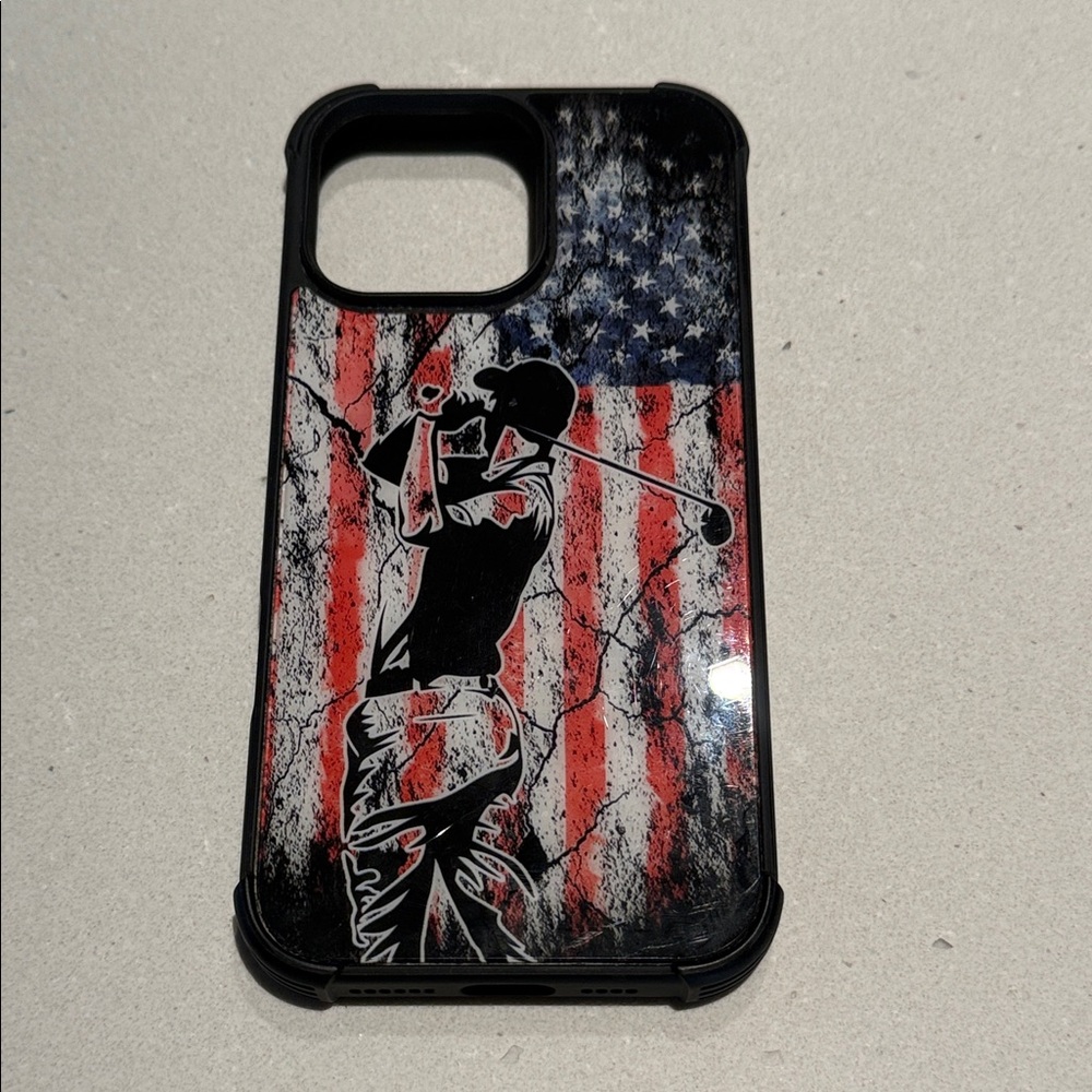 Amazon Black and Red Golf Flag Phone Case 16 PRO MAX